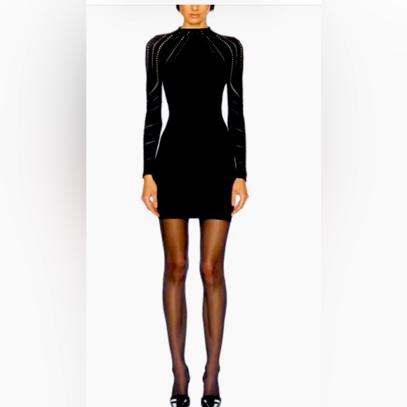 Wolford Holes Effect Black Cocktail Mini Dress Sz Small Black Dresses NWT $755 - Picture 3 of 16
